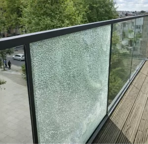 Laminated glass balcony impact test