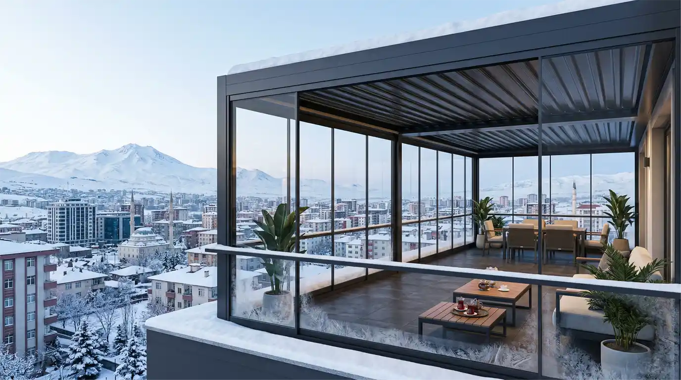 Isıcamlı Cam Balkon ve Kış Bahçesi ile Doğubayazıt balkon kapama projesi
