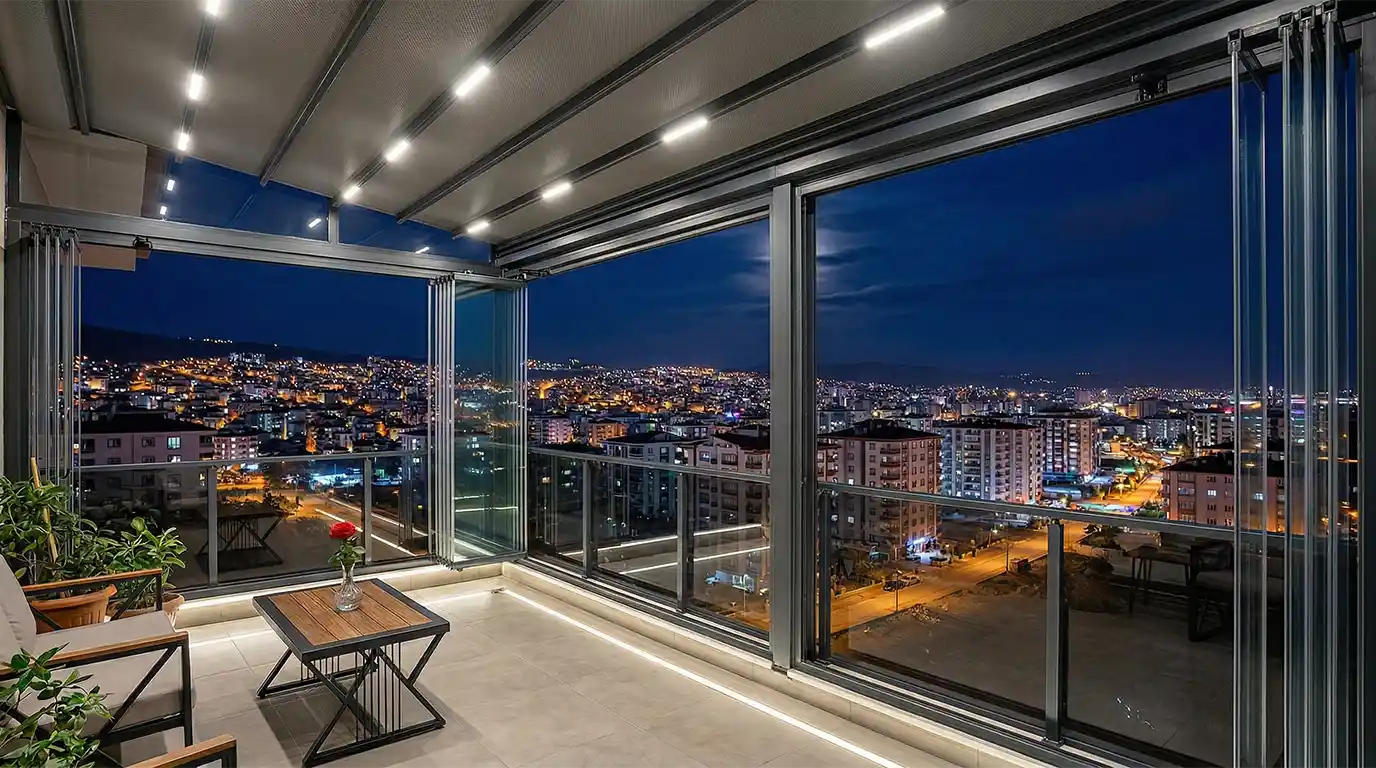 Panoramik manzaralı Cam Balkon ve Kış Bahçesi Yeşilova balkon keyfi