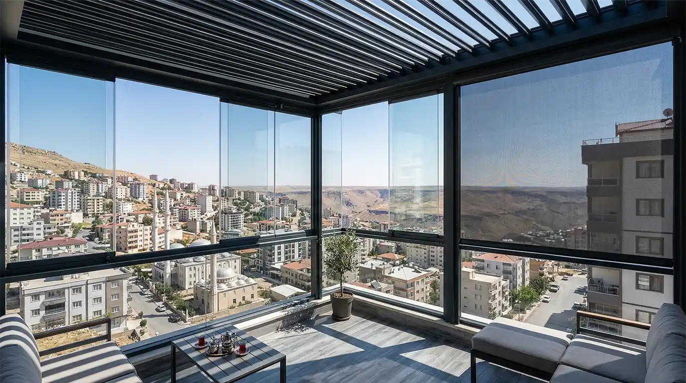 Siirt Merkez bölgesine özel üretilen Real Cam Balkon ve Dış Mekan Çözümleri